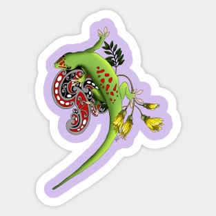 Green Gecko Sticker